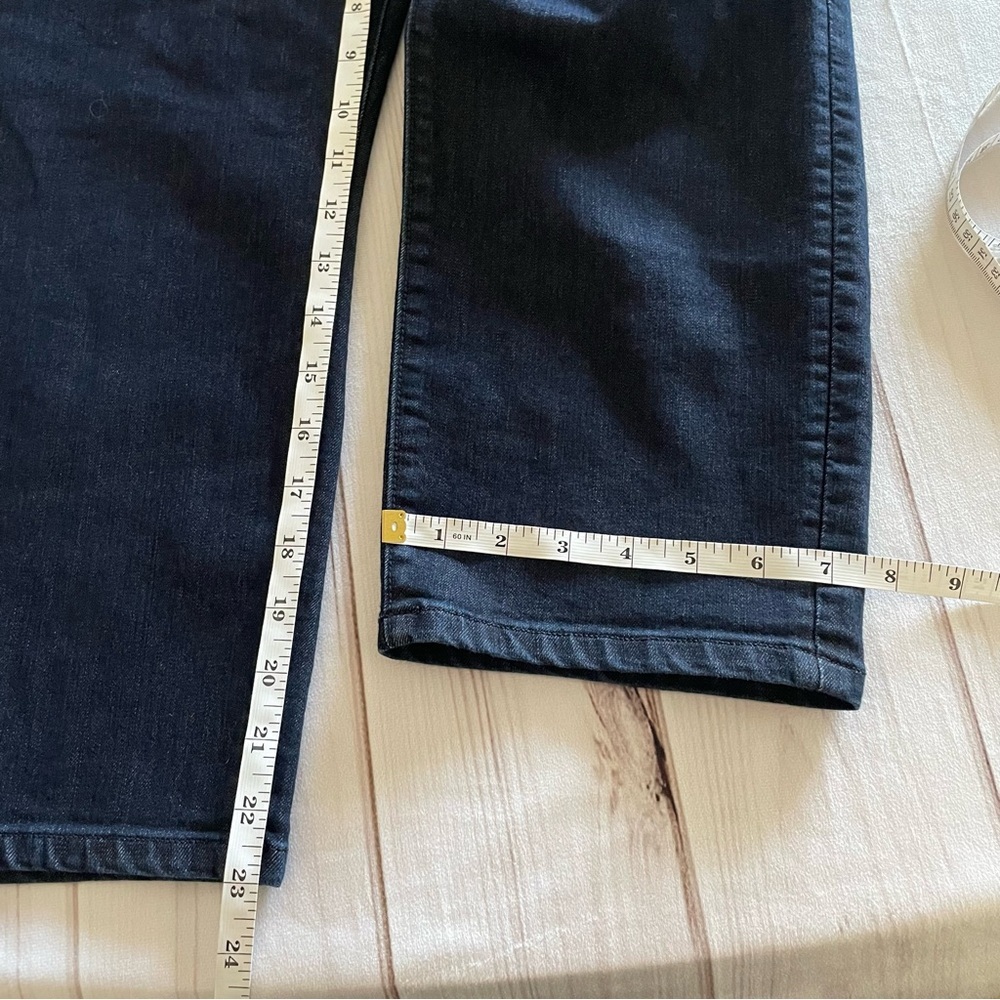 Loft Curvy Crop Jeans Pants Women’s 12 Dark Wash Blue Casual Boho Stretch EUC - Picture 8 of 10
